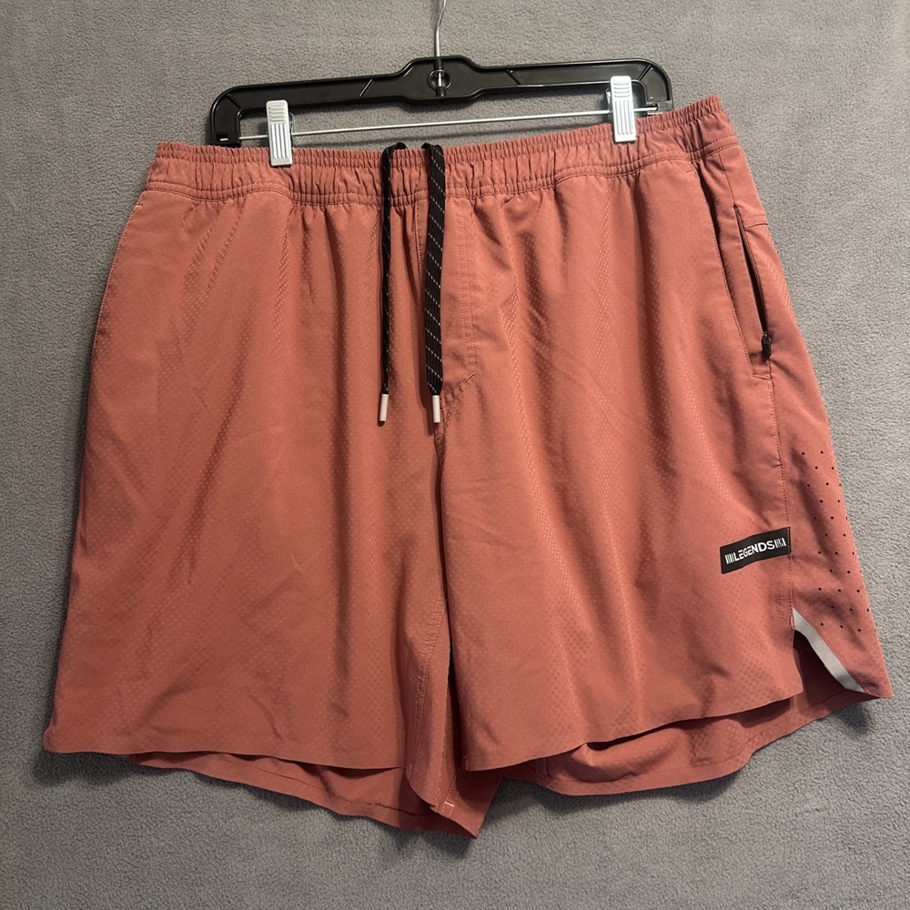 Legends Luka Lined Shorts Mens Large Mauve 7" Gym Athletic Performance Training